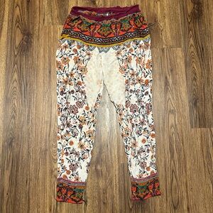 Free People Extreme Harem Pant XS Boho Floral Paisley Print High Rise Lounge